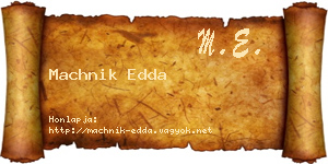 Machnik Edda névjegykártya